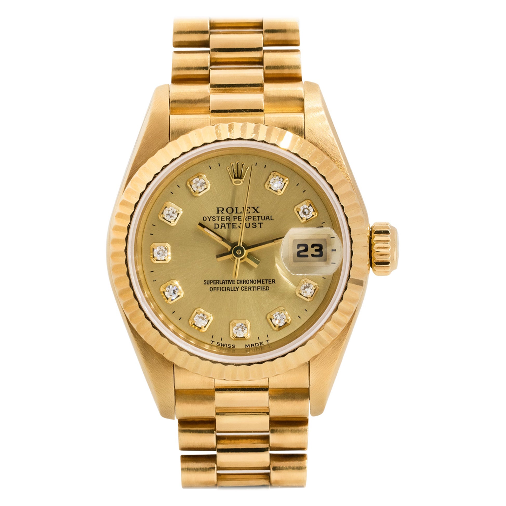 Rolex 69178 Datejust Presidential Damenuhr, 18 Karat Gelbgold