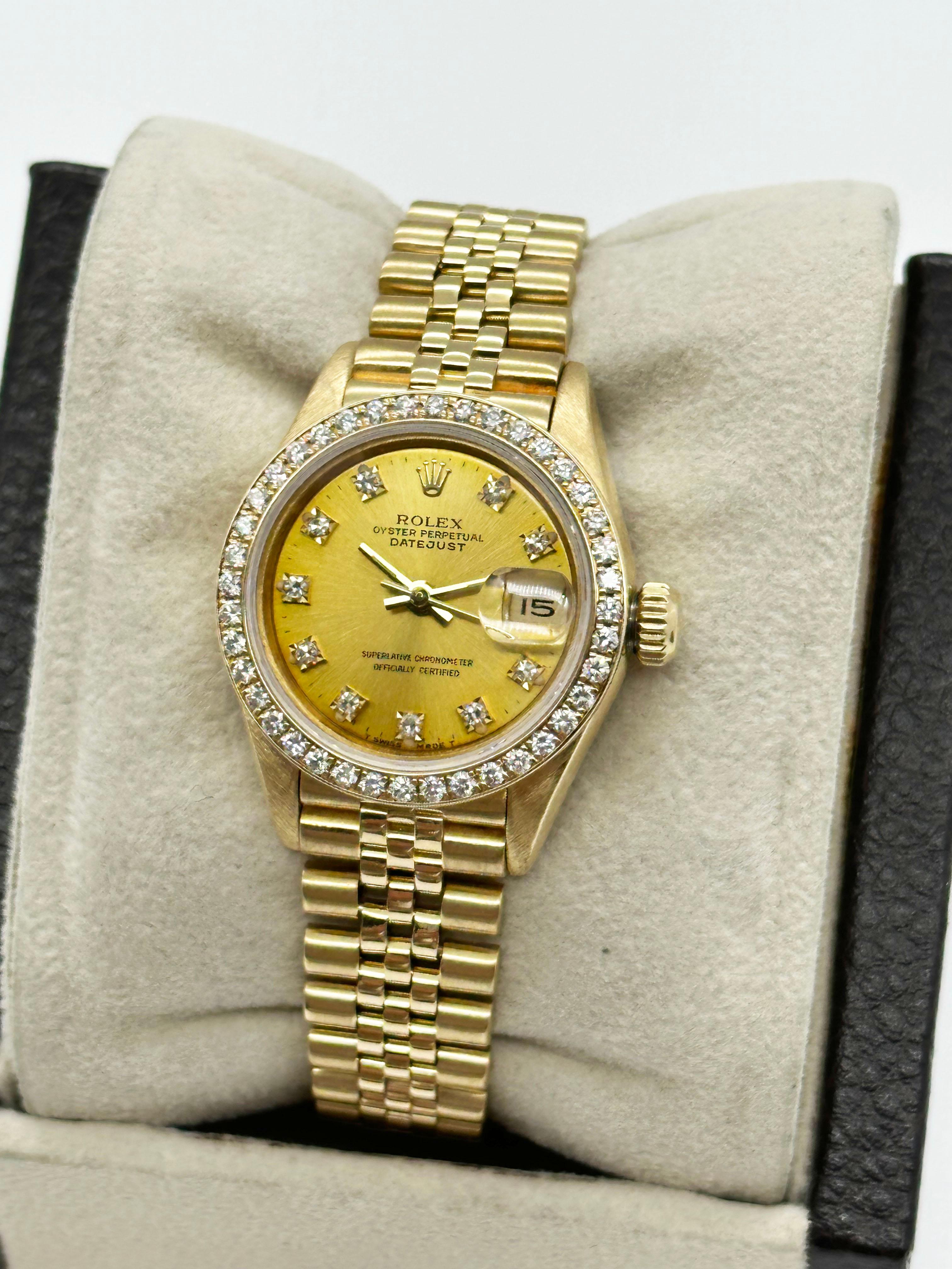 Rolex 69178 Damen Datejust Factory Diamant-Lünette & Zifferblatt Jubiläumsband 18K Gold 1