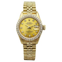 Rolex 69178 Damen Datejust Factory Diamant-Lünette & Zifferblatt Jubiläumsband 18K Gold