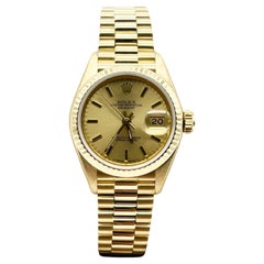Rolex 69178 Ladies President Datejust Champagne Dial 18K Yellow Gold Box