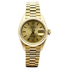 Rolex 69178 Ladies President Datejust Champagne Dial 18K Yellow Gold Box