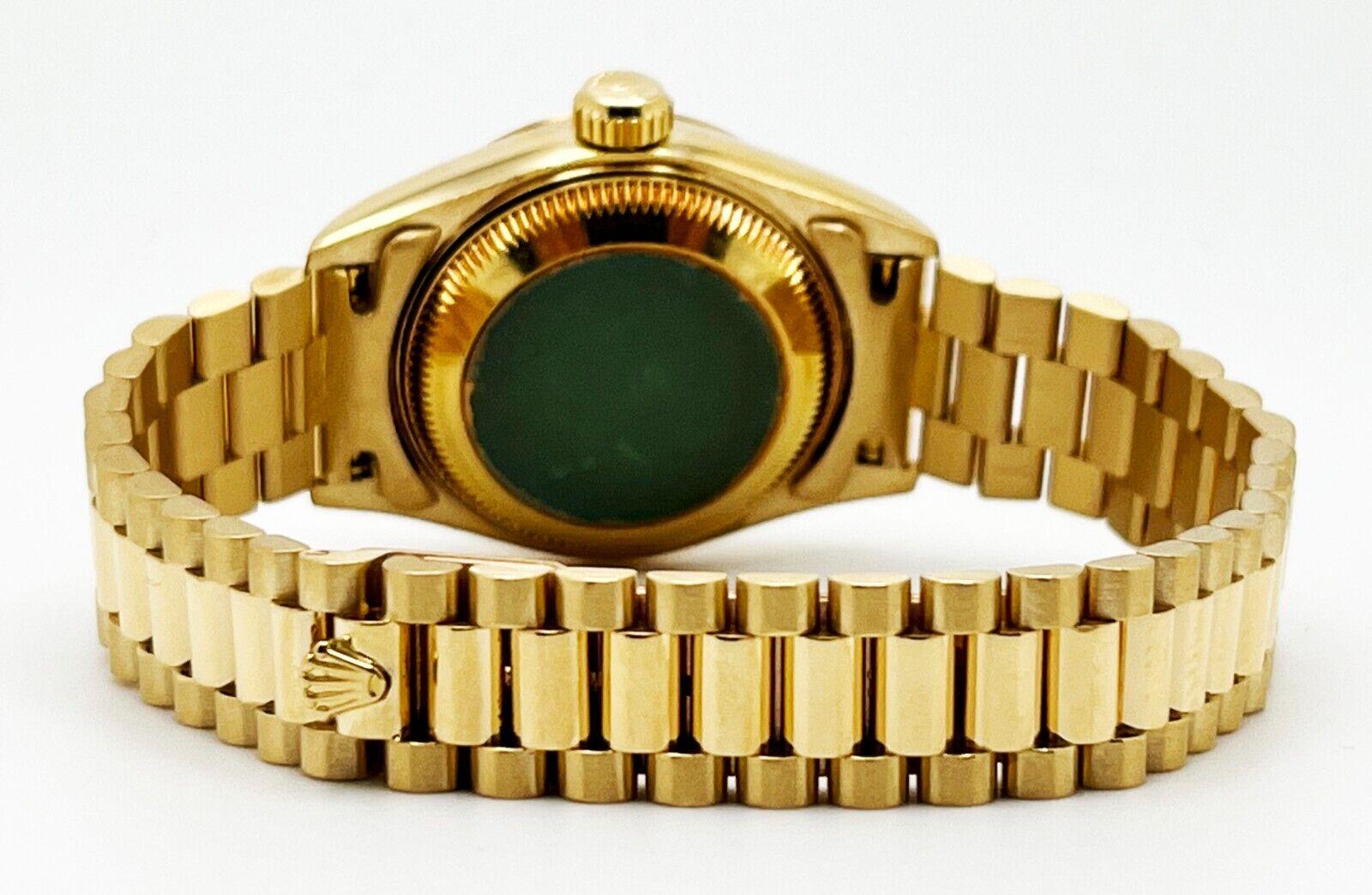Rolex 69178 President Datejust pour femmes avec cadran à cordes en or jaune 18 carats et diamants Excellent état - En vente à San Diego, CA