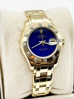 Rolex 69318 Ladies Pearlmaster VERY RARE Lapis Lazuli Dial 18K Yellow Gold
