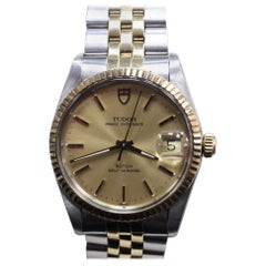 Vintage Rolex 75203 Tudor Prince Oyster Date 14 Karat Yellow Gold and Stainless Steel