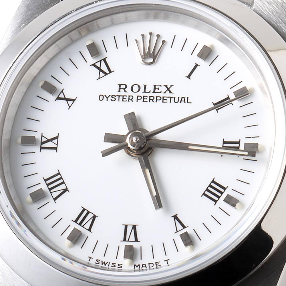 Rolex 76080 Oyster Perpetual, White Center Rome Dial - S No., Used Ladies Watch For Sale 2
