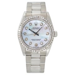 Rolex 77080 Oyster Perpetual Mother of Pearl Diamond Steel Watch in Stock