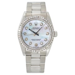 Rolex 77080 Oyster Perpetual Mother of Pearl Diamond Steel Watch in Stock