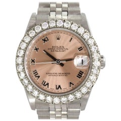 Rolex 78274 Datejust Lachs Zifferblatt und Diamant-Lünette Damenuhr