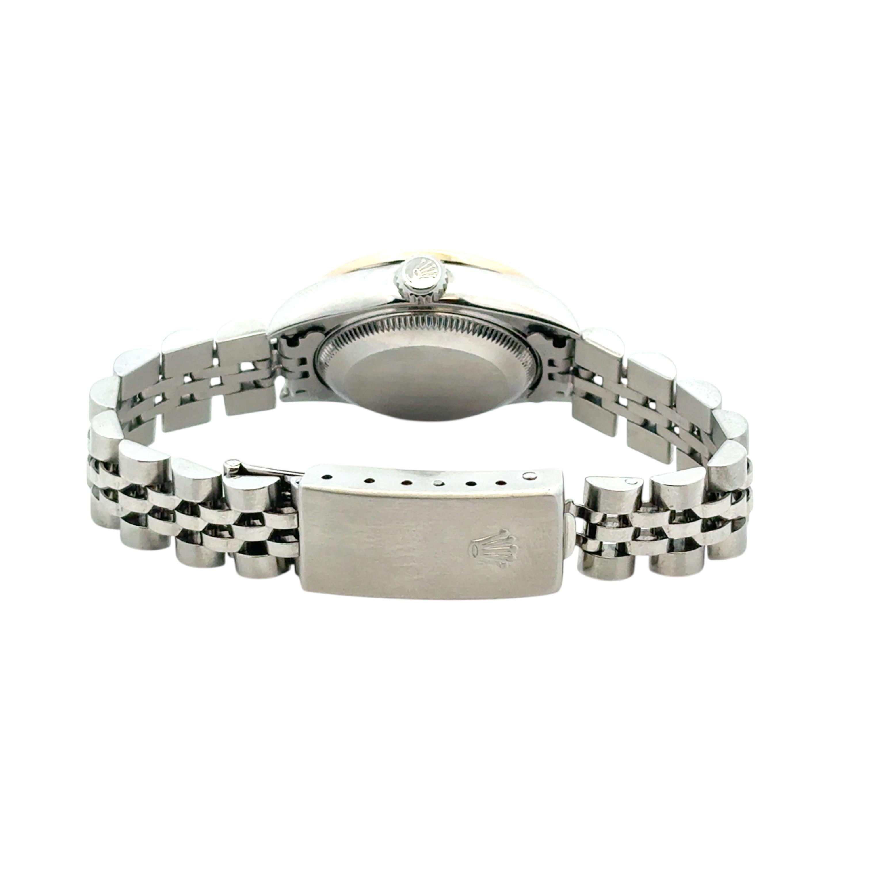 Modern Rolex 79160 Datejust 26mm Aftermarket Mother of Pearl Diamond Dial Bezel Watch For Sale