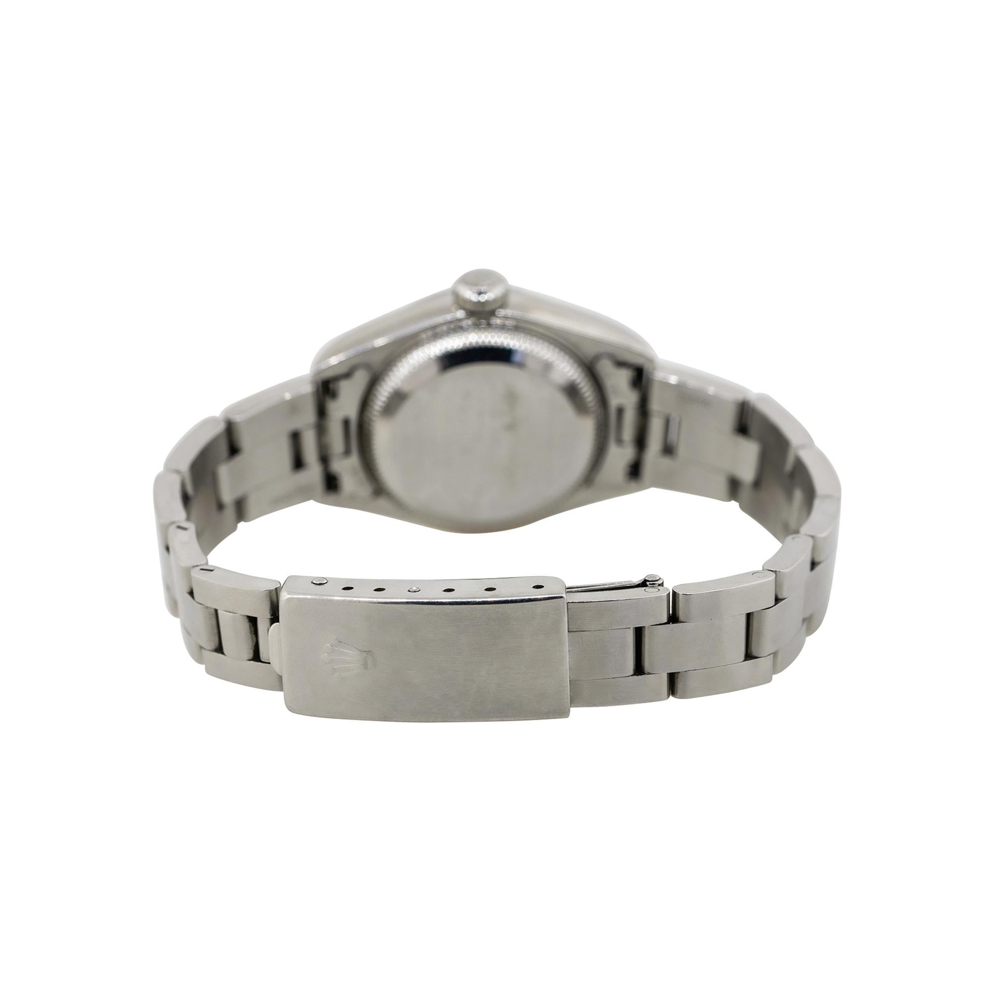 Rolex 79160 Oyster Perpetual Date Stainless Steel White Semi-Arabic Dial Watch For Sale 8