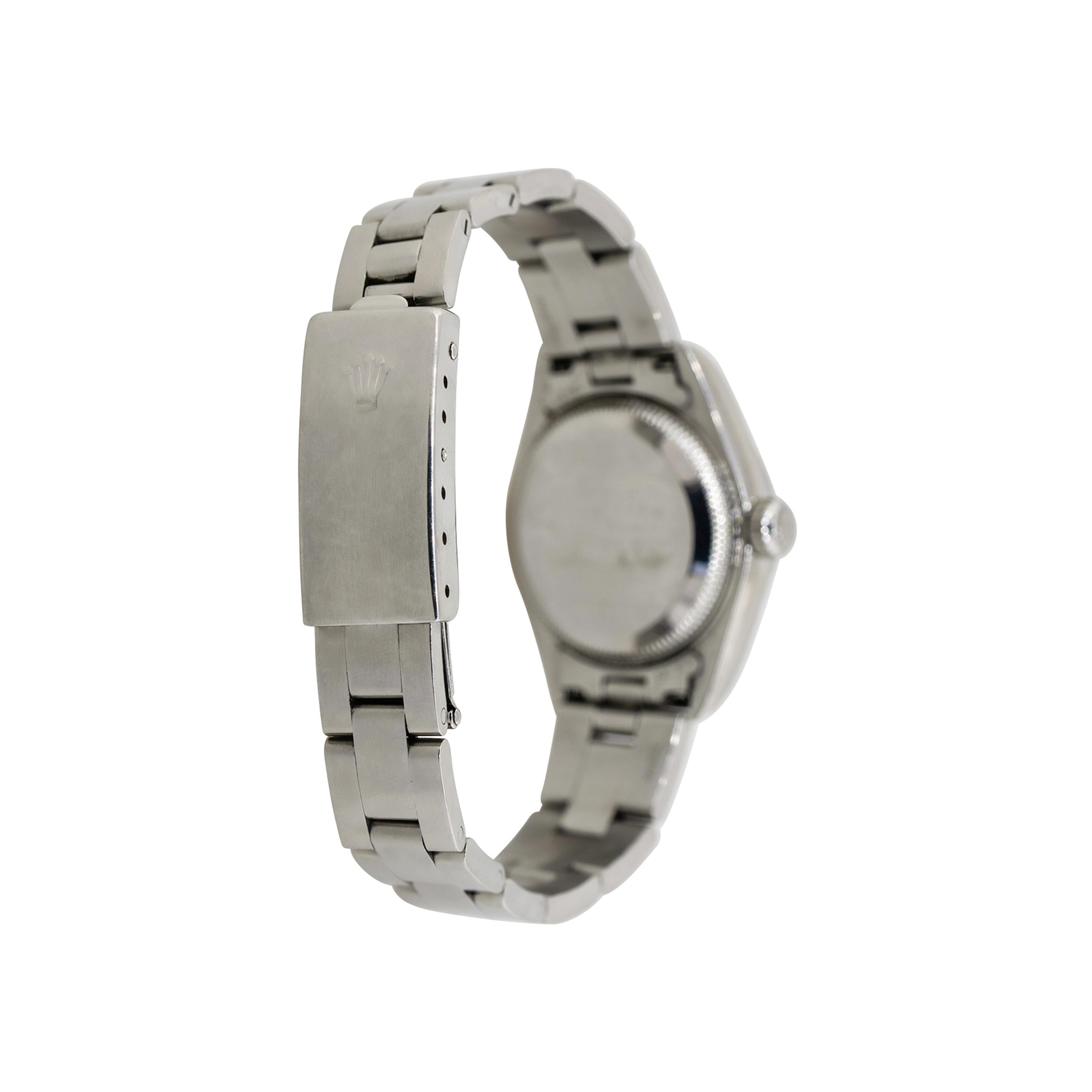 Rolex 79160 Oyster Perpetual Date Stainless Steel White Semi-Arabic Dial Watch For Sale 1
