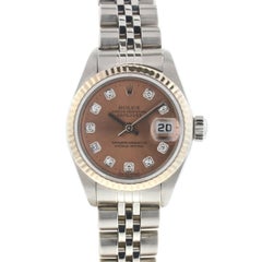 Rolex 79174 Datejust Edelstahl Rosa Lachs-Diamant-Zifferblatt Damenuhr