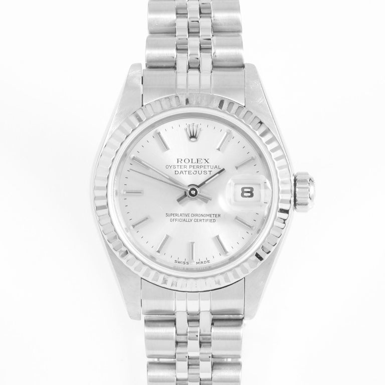 Rolex 79174 Ladies Stainless Steel Datejust, Silver Stick, Jubilee Band