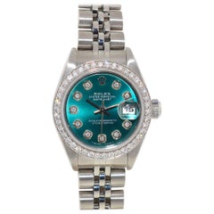 Rolex 79240 Datejust Turquoise Diamond Dial and Bezel Ladies Watch