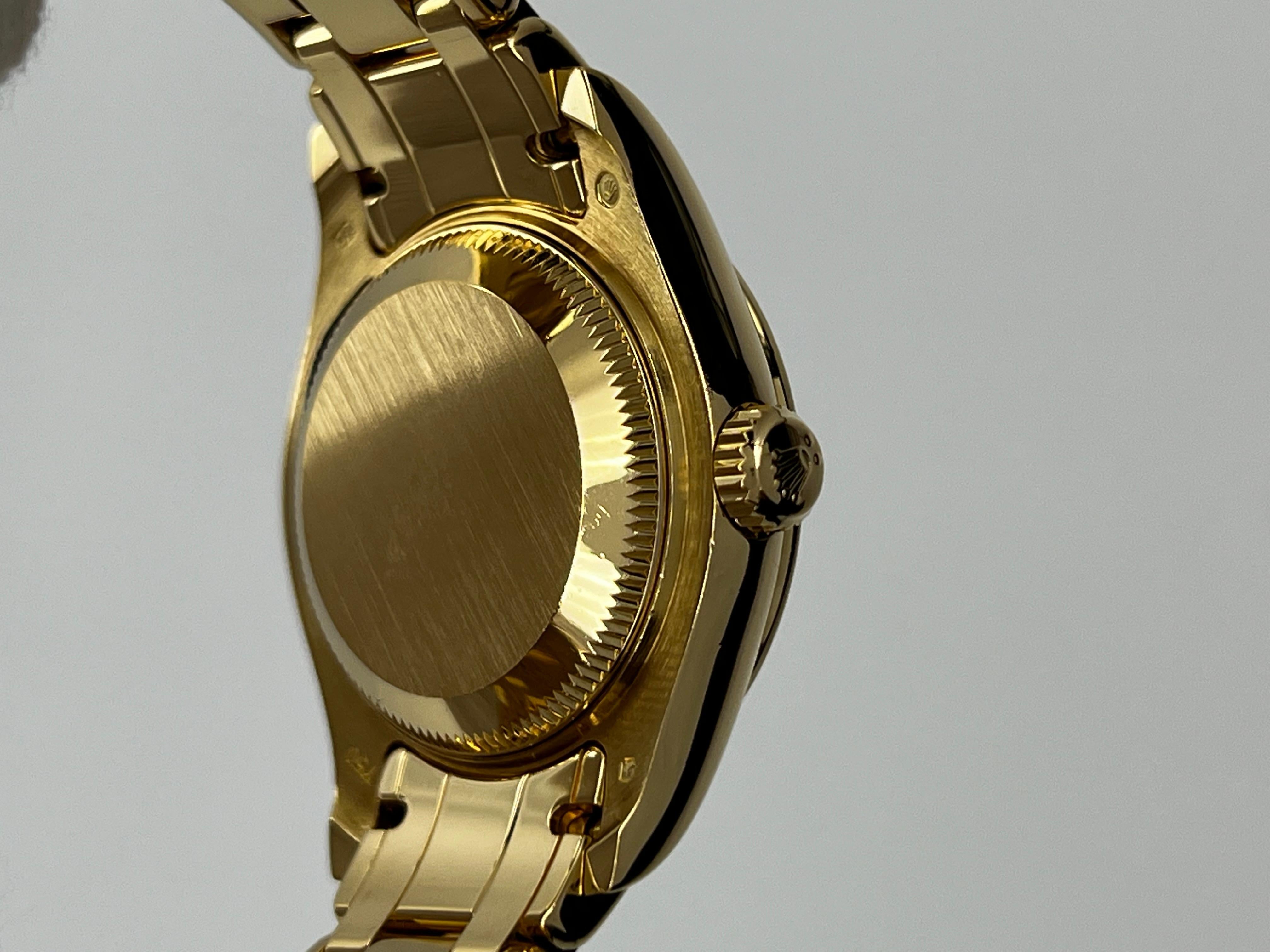 Rolex 80298 Damen Perlenmaster Meteorit Zifferblatt Diamant 18K Gelbgold Box Papier 6