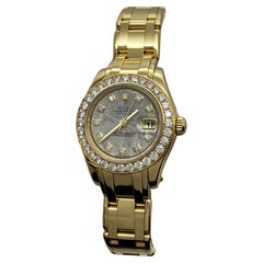 Rolex 80298 Donna Pearlmaster Meteorite Quadrante Diamante Oro Giallo 18K Scatola Carta