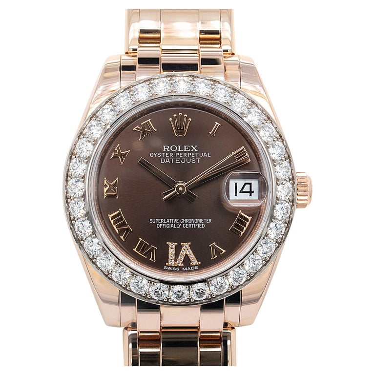 Rolex Moderne Uhren Damen 2021 Rolex 81285 18k Pearlmaster