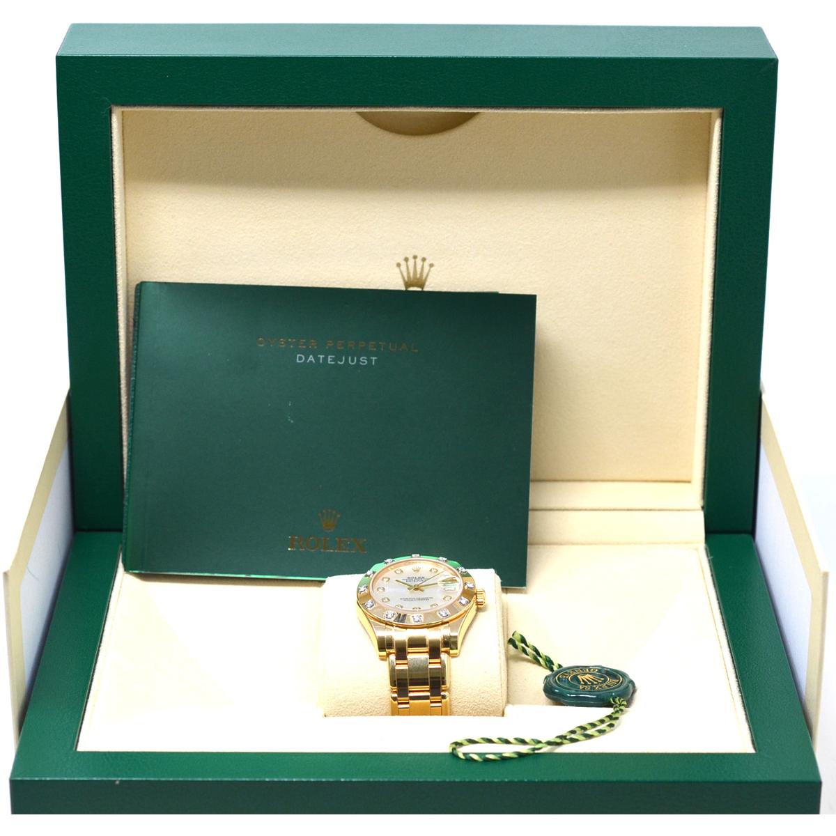 Rolex 81318 Masterpiece Pearlmaster 34 18k Yellow gold MOP Diamond Dial Watch 7