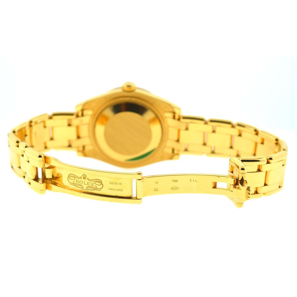 Rolex 81318 Masterpiece Pearlmaster 34 18k Yellow gold MOP Diamond Dial Watch 4