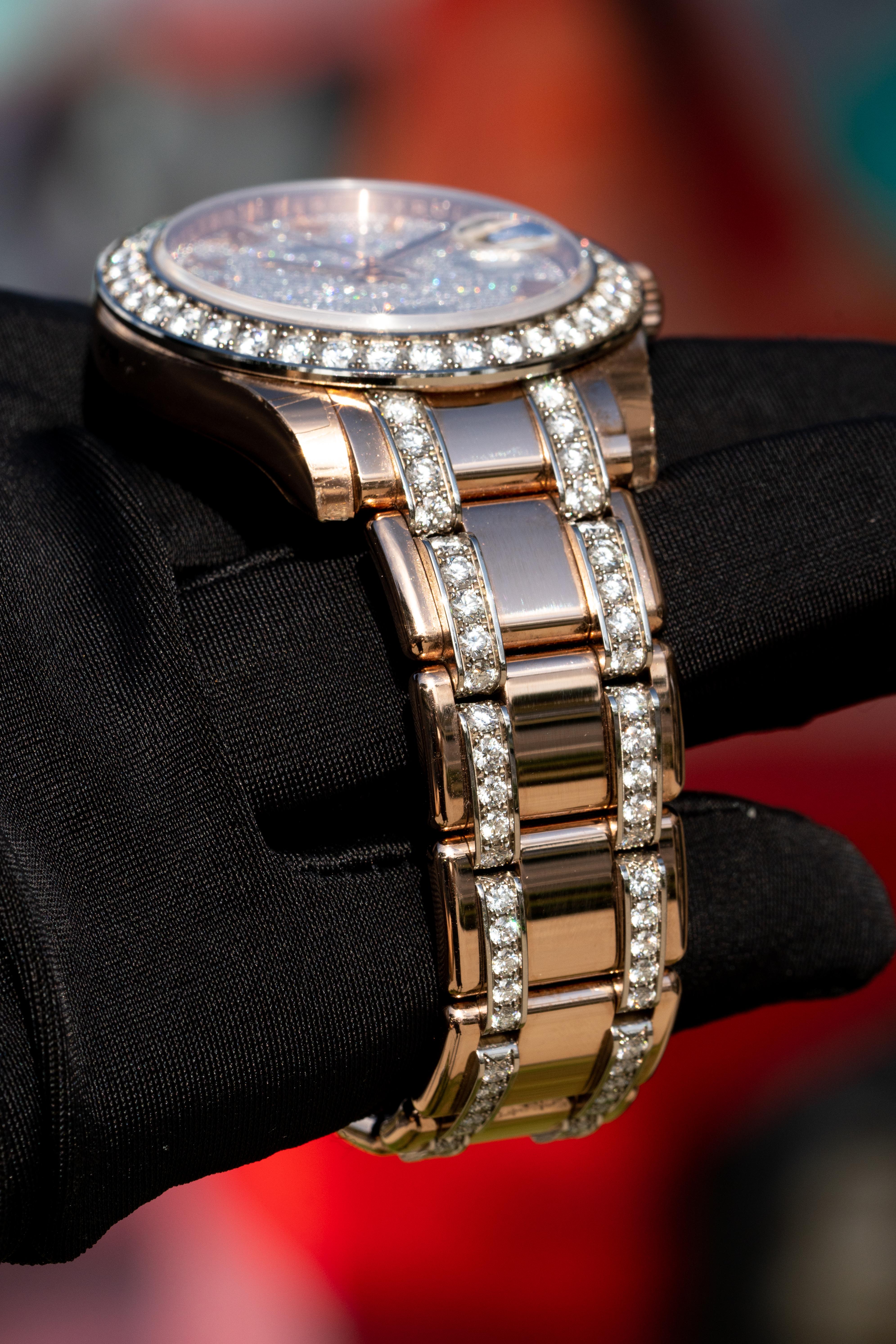 Montre Datejust Master Piece de Rolex en or 18 carats et diamants, entièrement d'usine, 86285 en vente 2