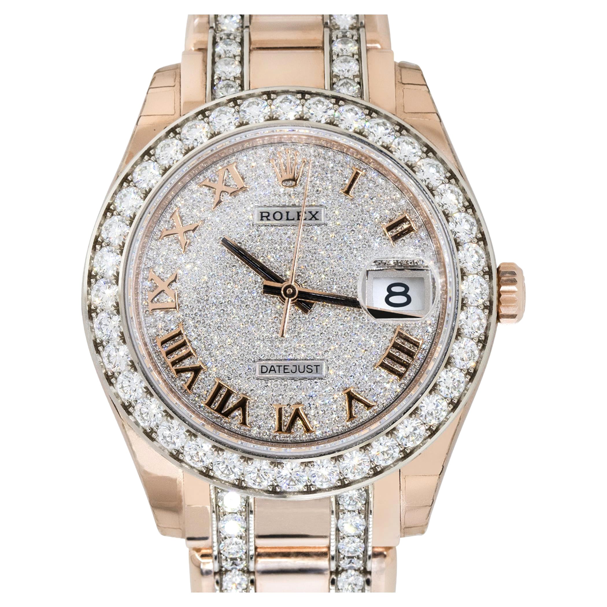 Rolex 86285 Datejust Master Piece All Factory Diamantuhr 18 Karat auf Lager im Angebot