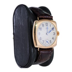 Rolex 9 Carat Gold Cushion Shaped Watch with Original Breguet Dial from 1922