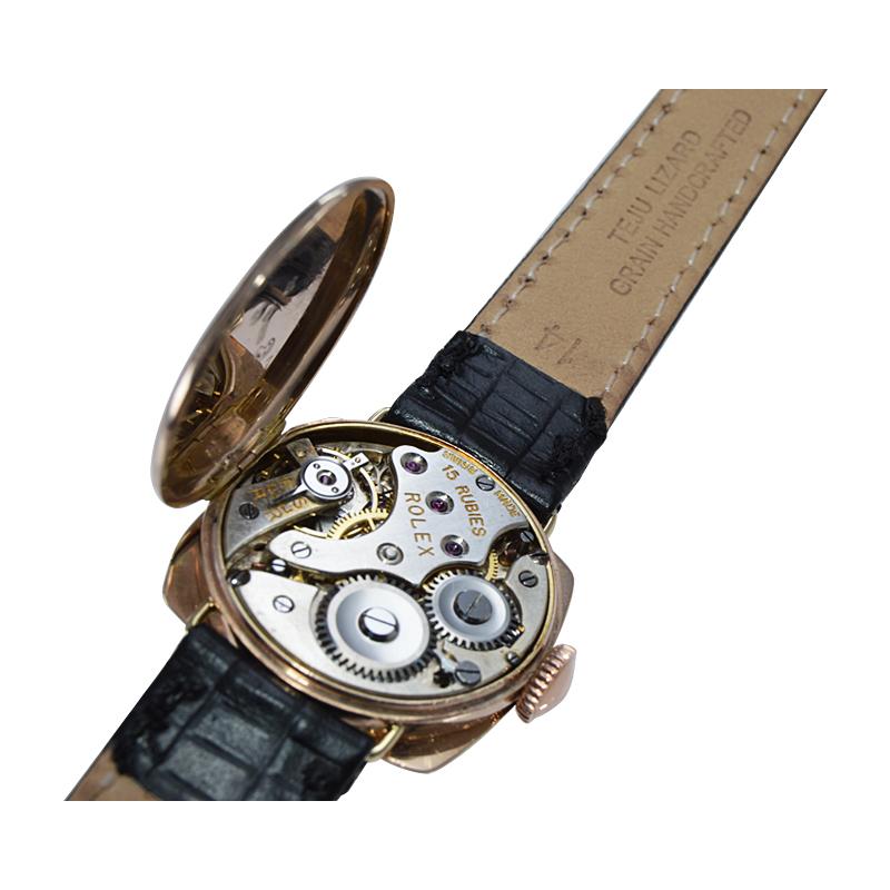 Rolex 9 Carat Gold Ladies Wristwatch circa 1915 with Original Unrestored Dial 4
