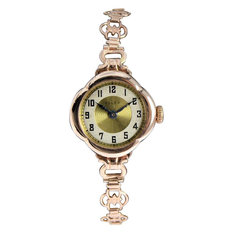 Rolex 9 Carat Gold U.K. Ladies Watch with Original Fitted Bracelet, 1920s at 1stDibs | rolex 1920 ladies watch, vintage ladies rolex watches 1930s, vintage ladies rolex watches 1920s