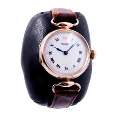 Rolex 9Ct. Englischer Markt Art Deco Damen Rolex aus den 1920er Jahren mit Emaille Zifferblatt