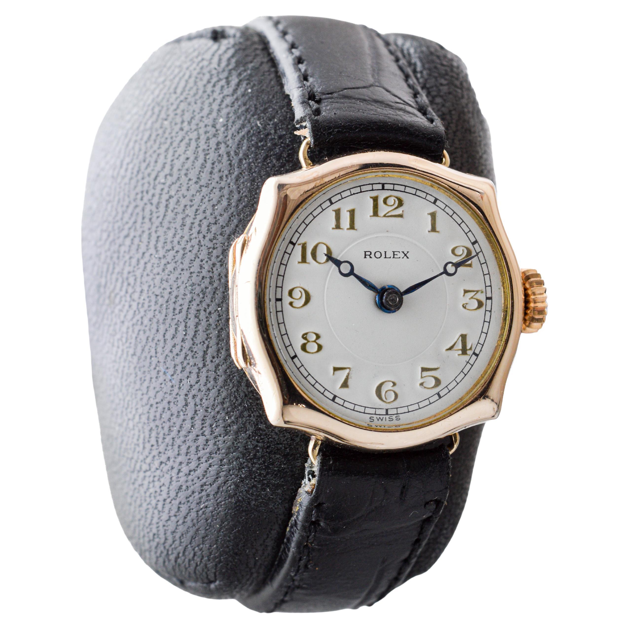 Art déco Rolex 9Ct, montre pour dames Hand Made de 1915 en vente