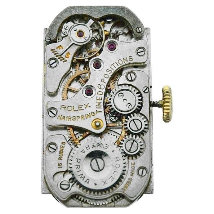Rolex 9Ct. Prinzessinnen-Zifferblatt aus Silber-Emaille in frühem Neuzustand von 1935 oder 36 im Angebot 10