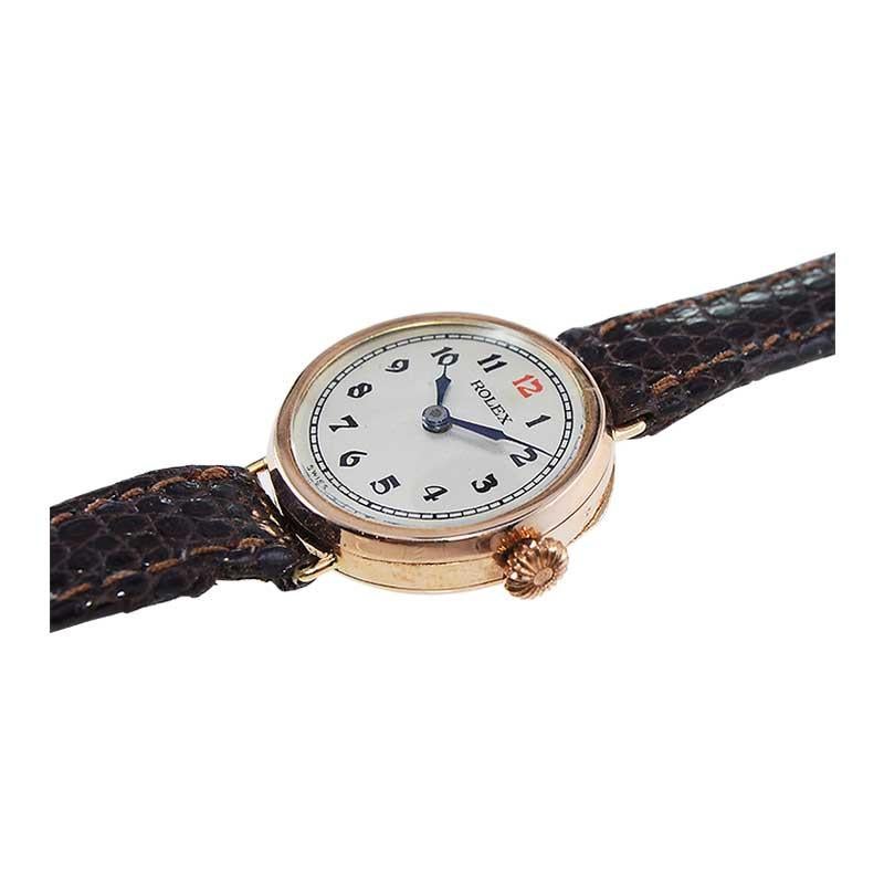 Rolex 9Ct. Rose Gold Art Deco Watch from 1915 in the Campaign Style 2