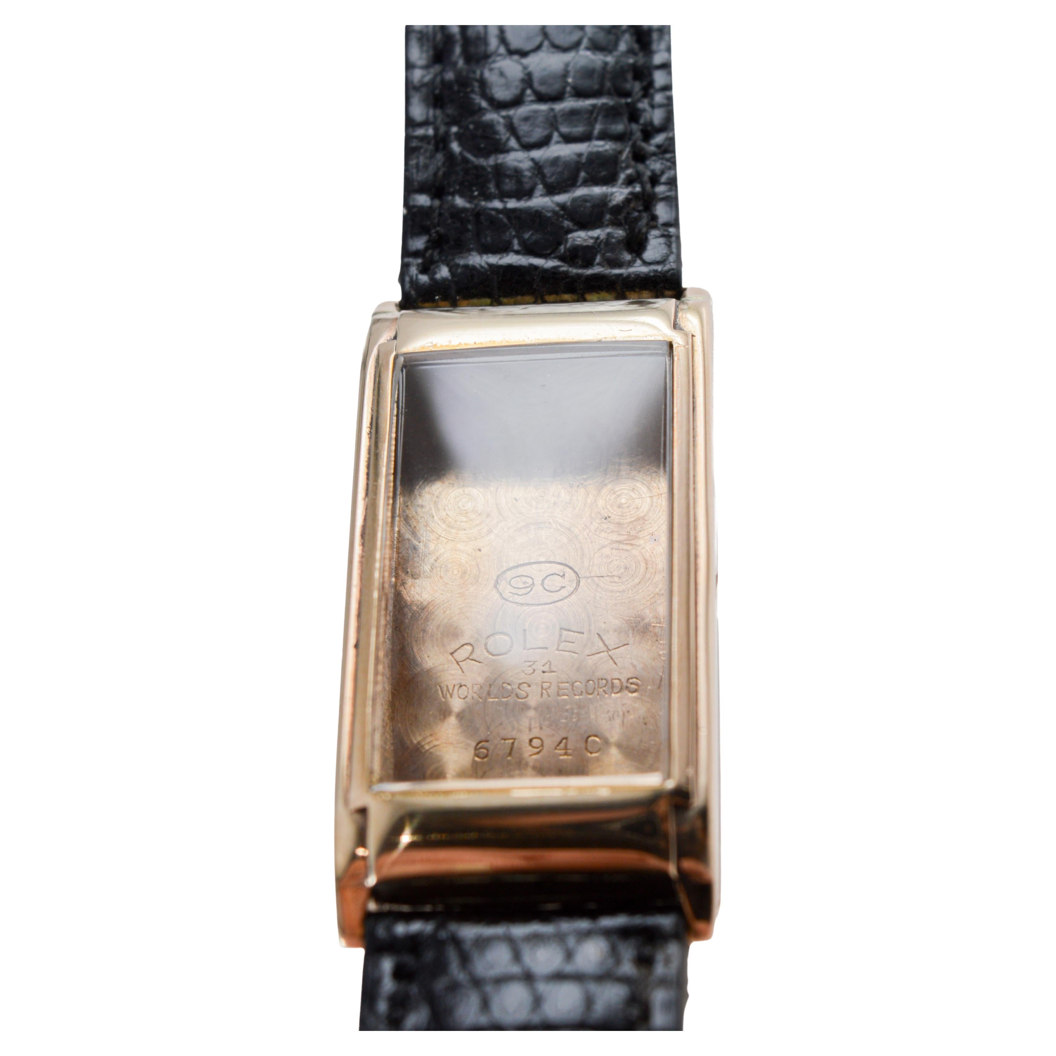 Rolex 9CT Solid Gold Prince Modell Uhr mit seltenen H Birks & Sons Zifferblatt circa 1938 im Angebot 11