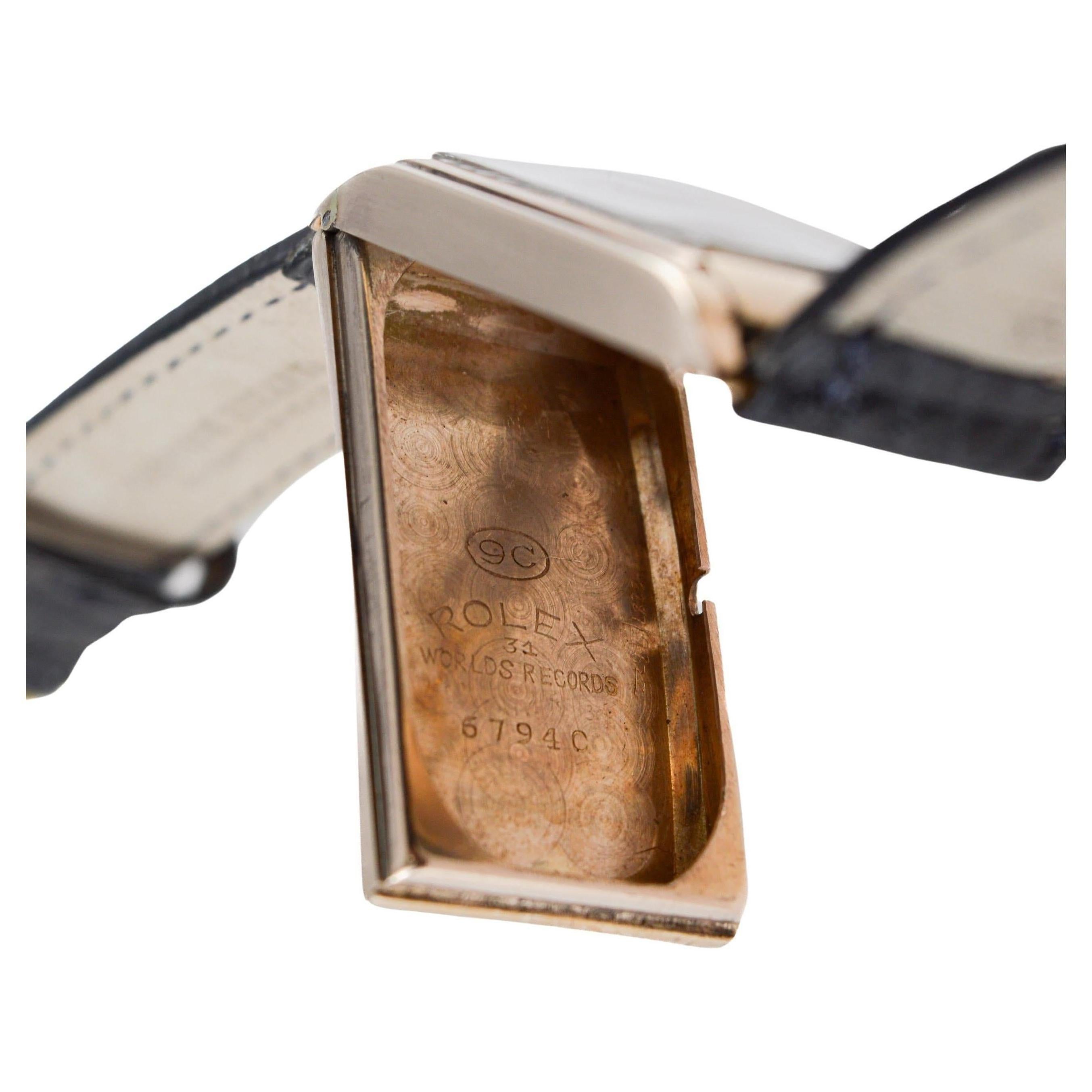 Rolex 9CT Solid Gold Prince Modell Uhr mit seltenen H Birks & Sons Zifferblatt circa 1938 im Angebot 13