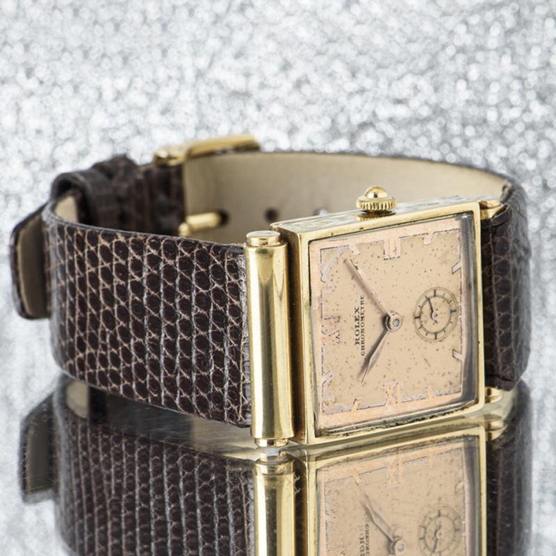 Rolex 9K Yellow Gold Cream Dial Chronometre Vintage Men's 3260 For Sale 3