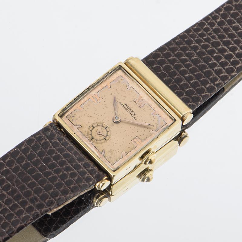 Rolex 9K Yellow Gold Cream Dial Chronometre Vintage Men's 3260 For Sale 4