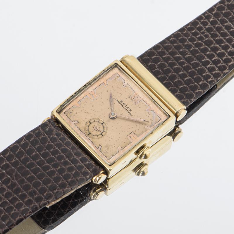 Rolex 9K Yellow Gold Cream Dial Chronometre Vintage Men's 3260 For Sale 2