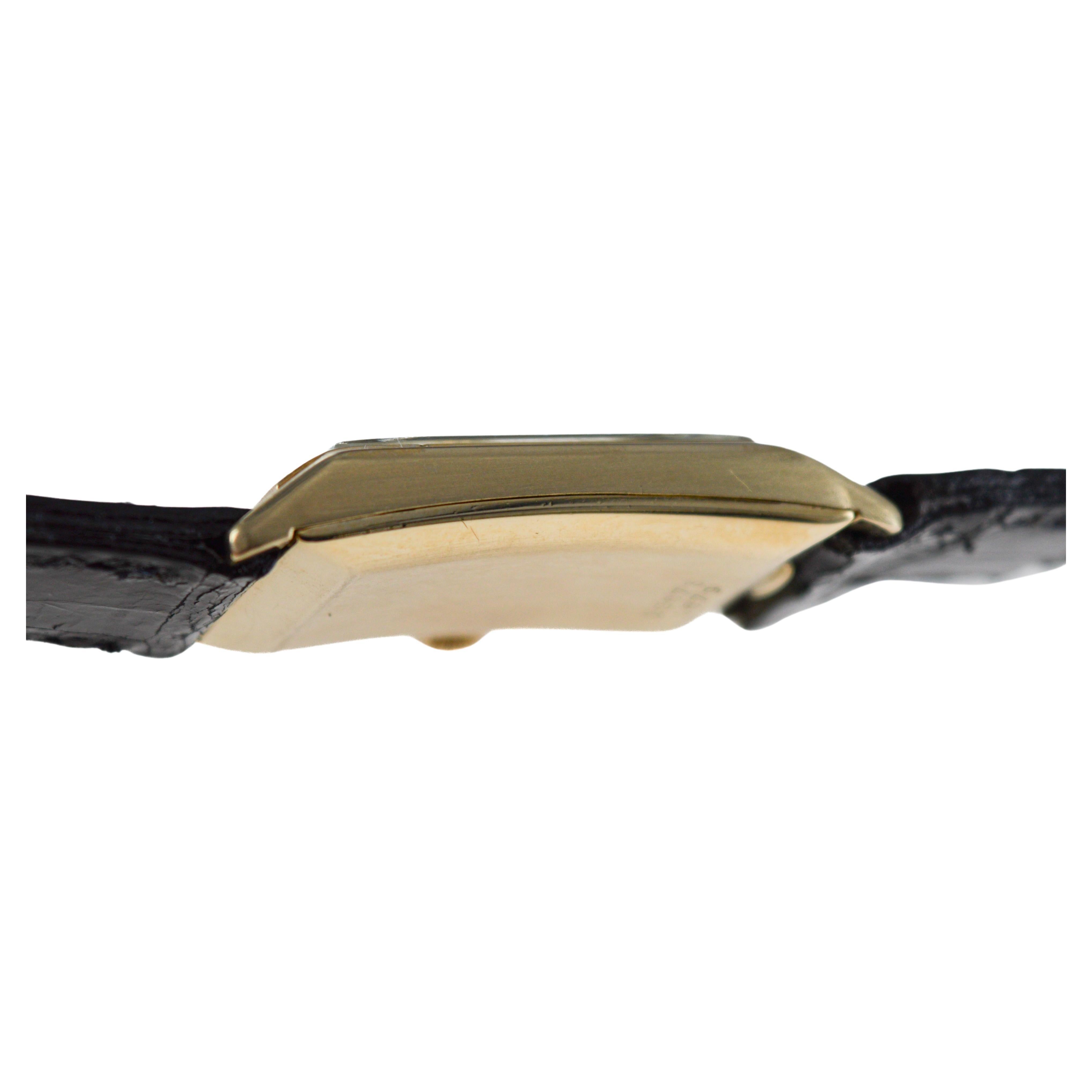 Rolex 9Kt Gold Art Deco Tank Style Watch circa 1920's 6