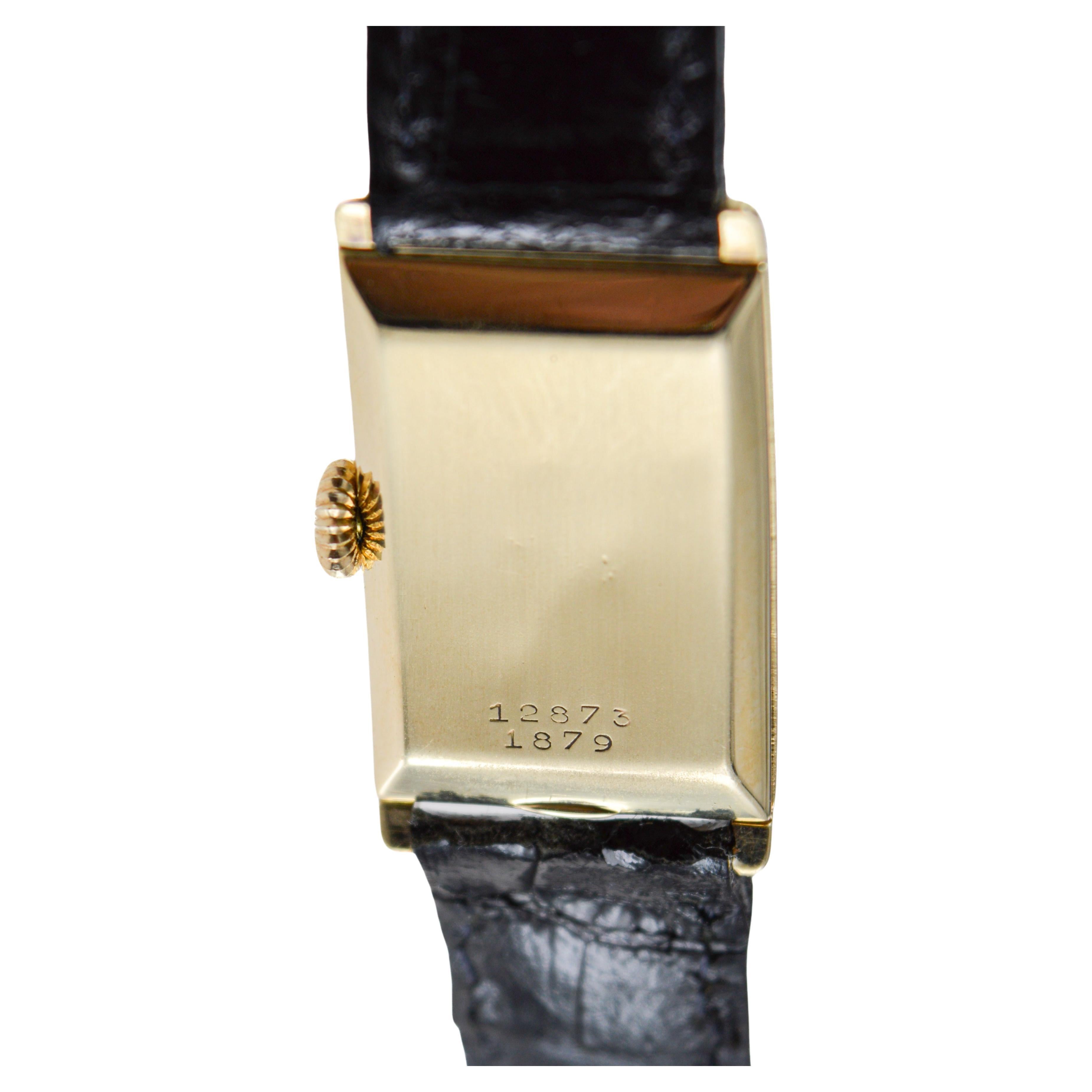 Rolex 9Kt Gold Art Deco Tank Style Watch circa 1920's 7