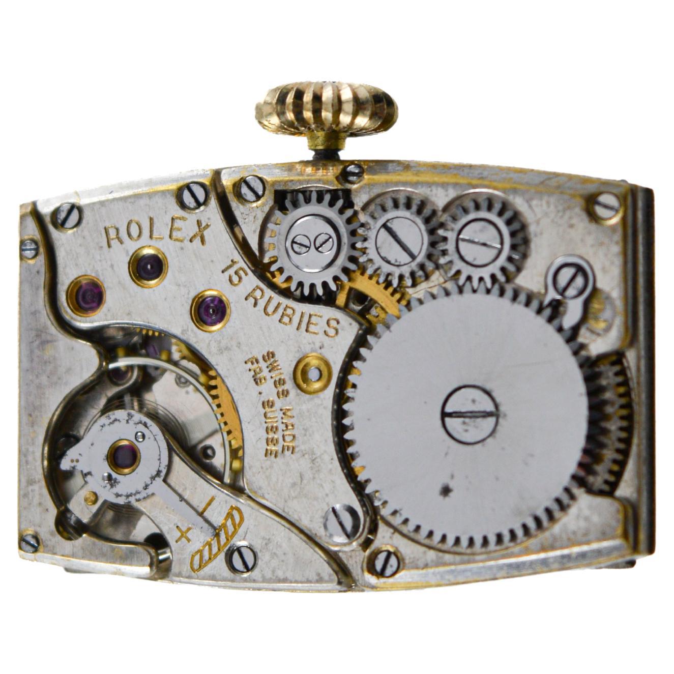 Rolex 9Kt Gold Art Deco Tank Style Watch circa 1920's 9