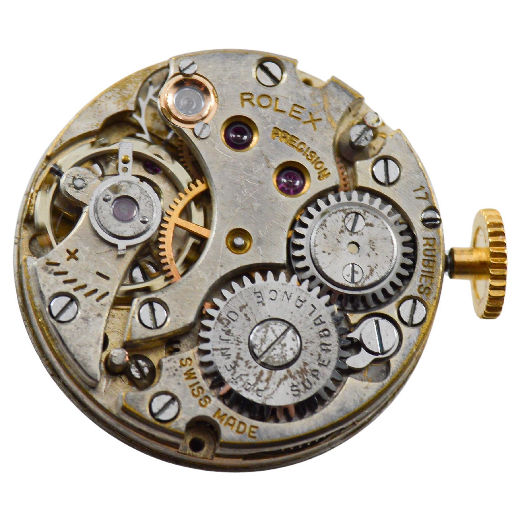 Reloj Rolex redondo de oro macizo de 9 quilates de mediados de siglo circa años 50 en venta 9