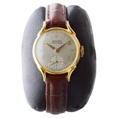 Rolex 9Kt Solid Gold Mid Century Round Watch circa 1950's