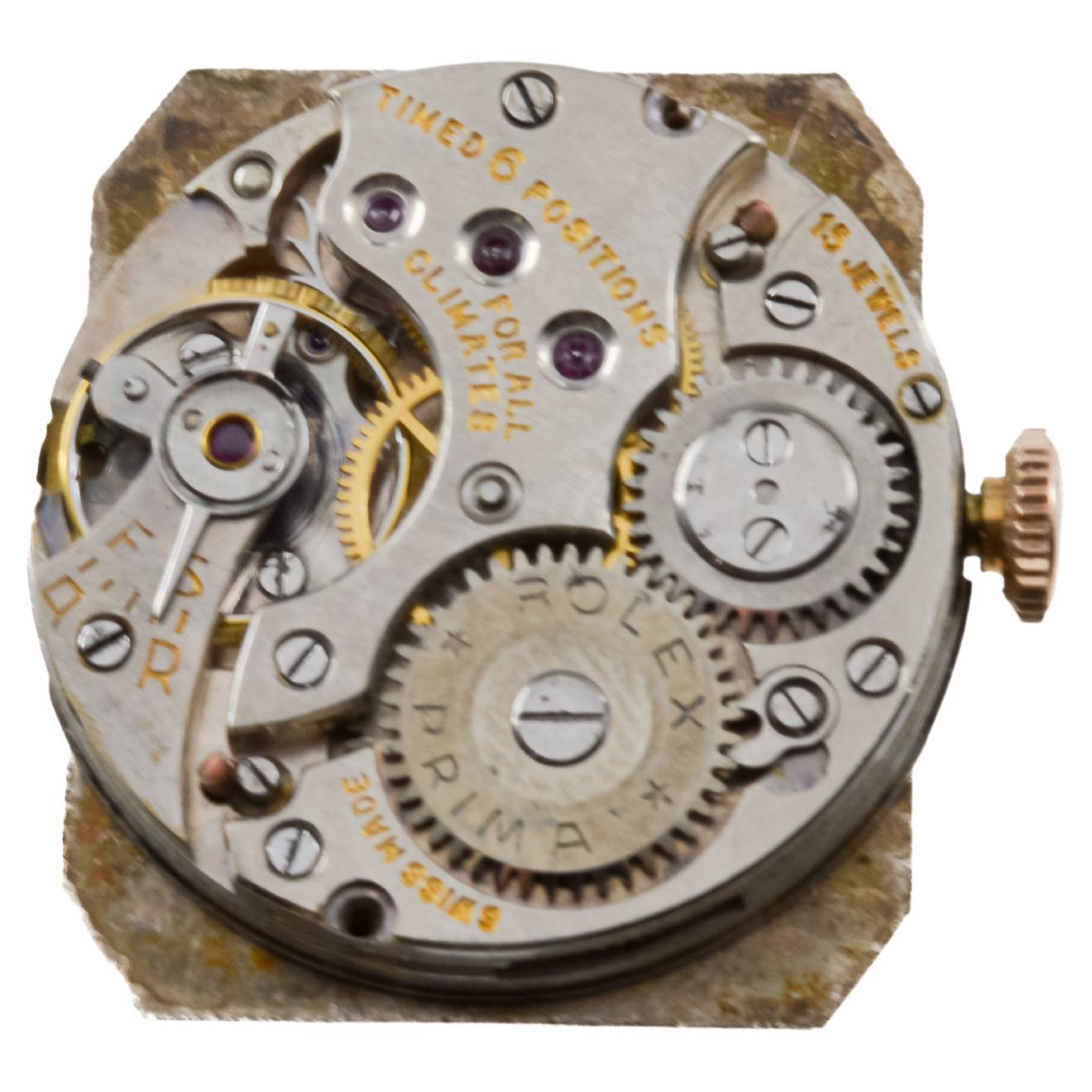 Rolex 9Kt Solid Gold Tonneau Shaped Art deco Watch From 1938 Engraved 