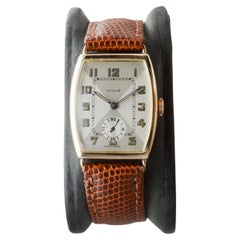 Rolex 9Kt Solid Gold Tonneau Shaped Art deco Watch From 1938 Engraved "A.G.H."