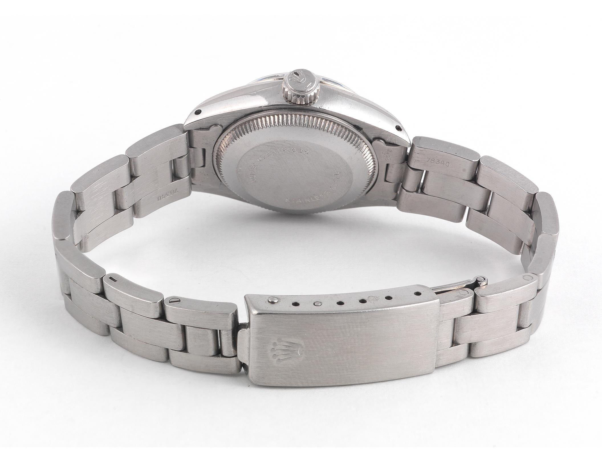 Contemporary Rolex a Ladies Stainless Steel Automatic Calendar Bracelet Watch