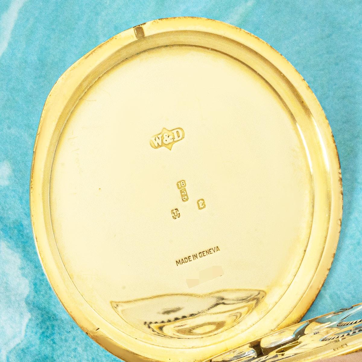 Rolex. A Rare Gold and Enamel Keyless Pocket Watch C1920 für Damen oder Herren im Angebot