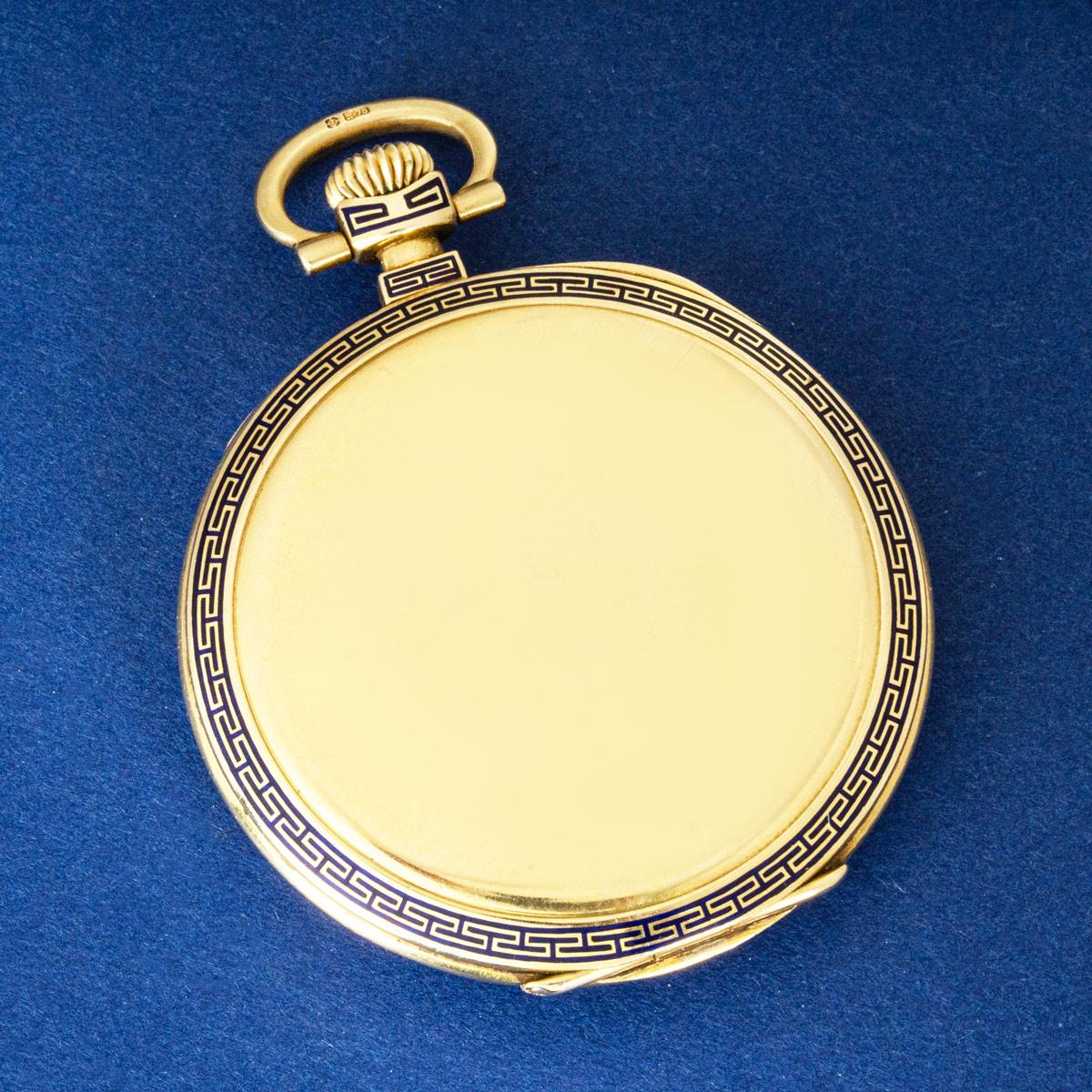 Rolex. A Rare Gold and Enamel Keyless Pocket Watch C1920 im Angebot 2