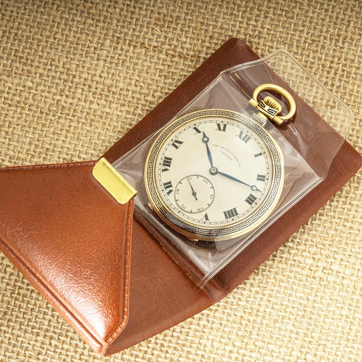 Rolex. A Rare Gold and Enamel Keyless Pocket Watch C1920 im Angebot 4