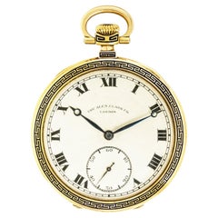 Rolex. A Rare Gold and Enamel Keyless Pocket Watch C1920