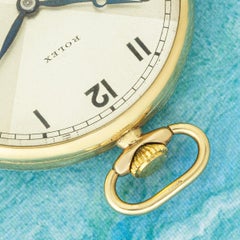 Rolex. A Rare Gold Bow Tie Dial Open Face Pocket Watch C1936